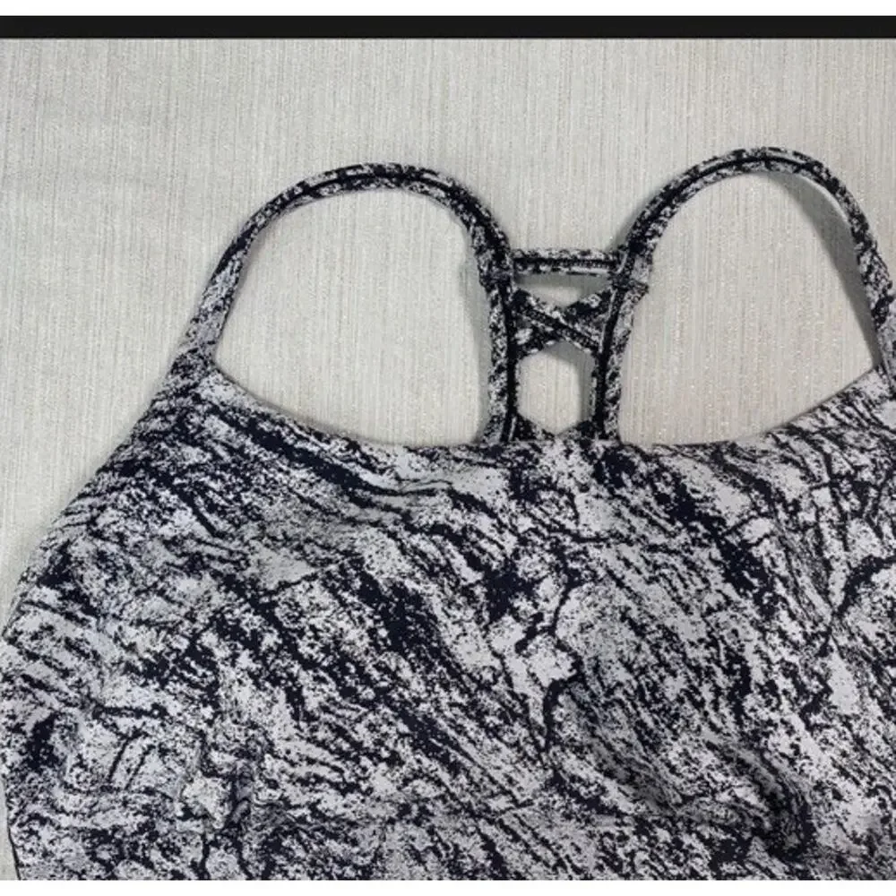 All in Motion Sports Bra Women’s Large Black Gray Marbled Medium Support